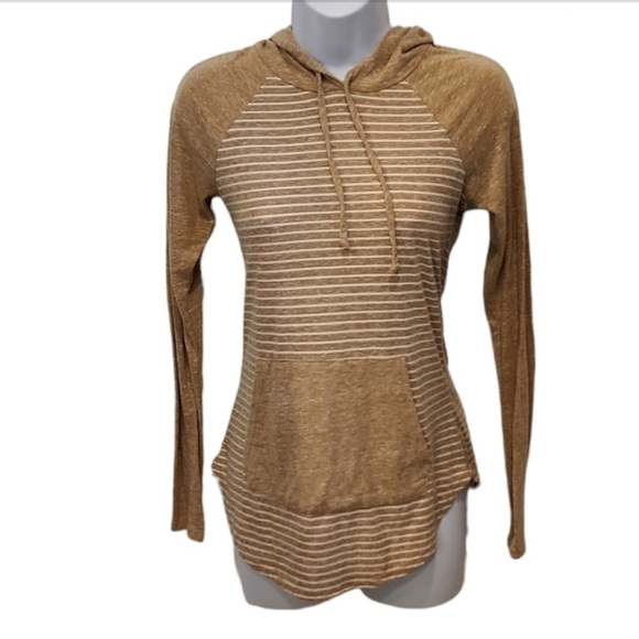 No Comment Striped Kangaroo Pocket Hoodie - Picture 1 of 5
